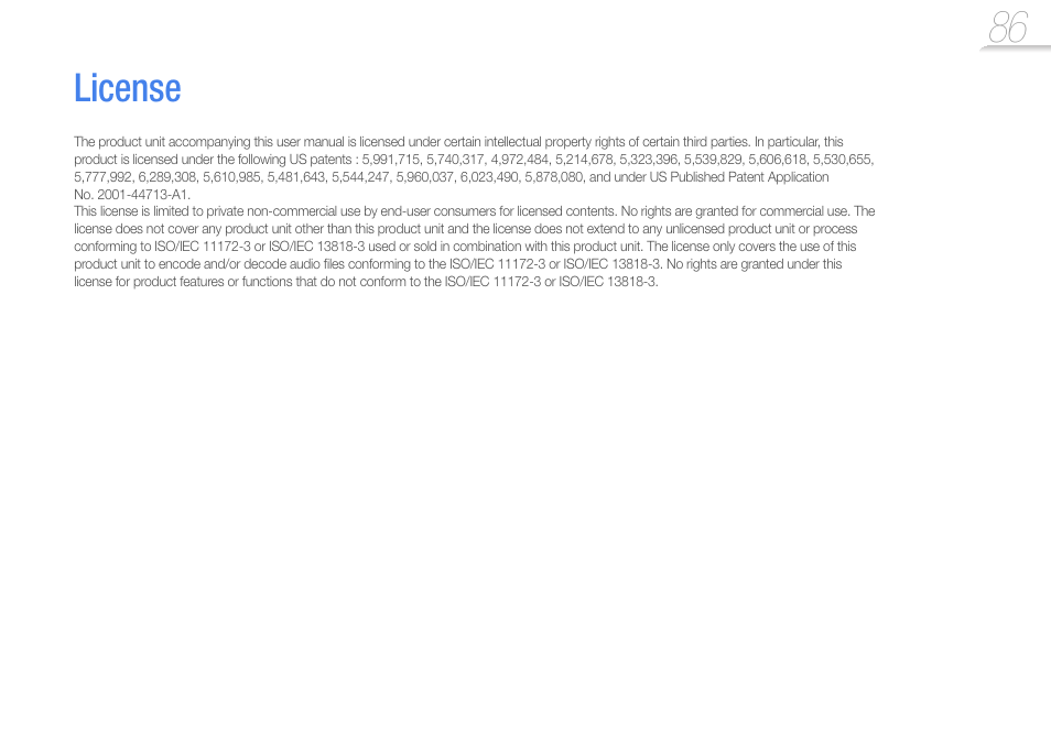 License | Samsung YP-R1JCS-XAA User Manual | Page 88 / 95