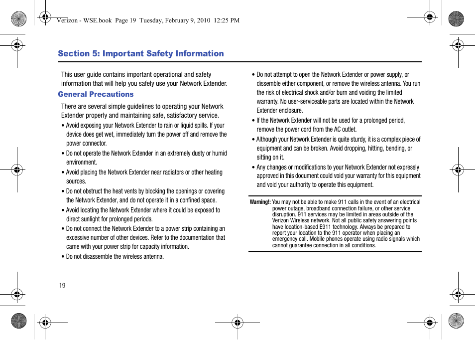 Section 5: important safety information, General precautions | Samsung SCS-26UC4 User Manual | Page 22 / 67