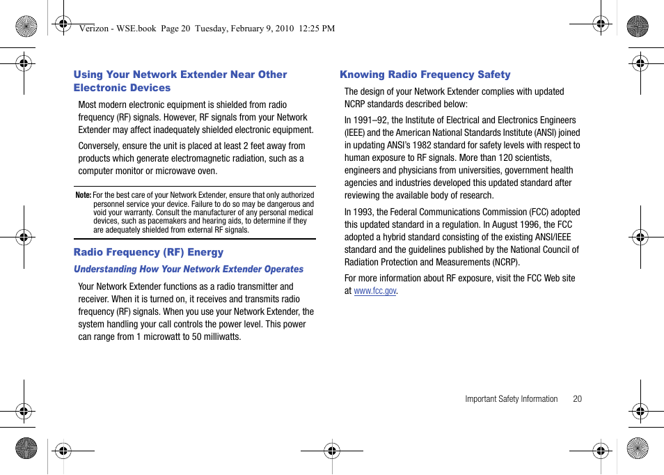 Radio frequency (rf) energy, Knowing radio frequency safety | Samsung SCS-26UC4 User Manual | Page 23 / 67