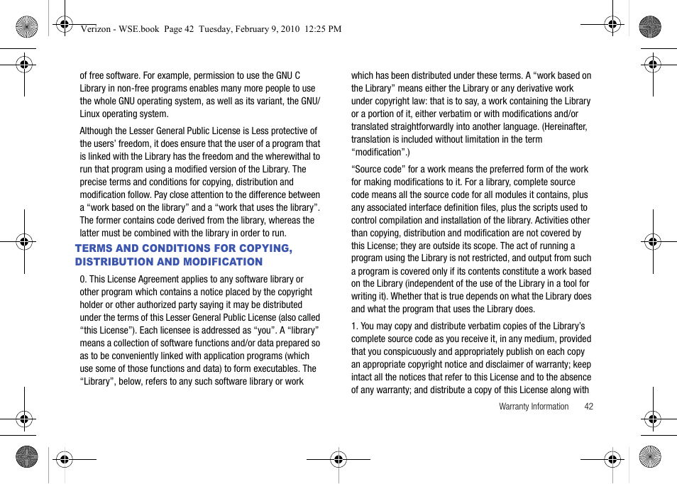 Terms and conditions for copying, distribution and, Modification | Samsung SCS-26UC4 User Manual | Page 45 / 67