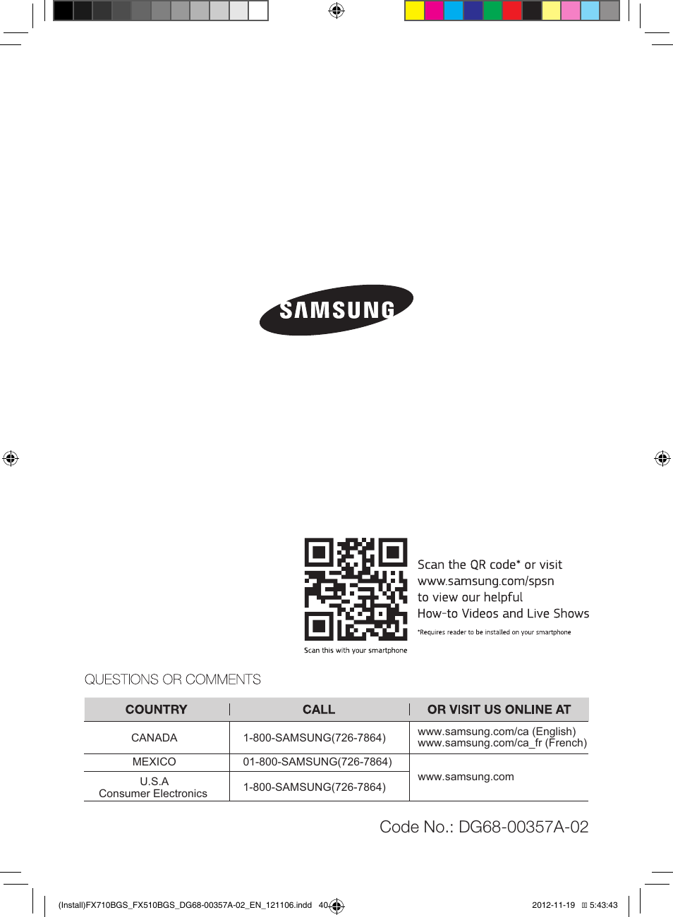 Samsung NX583G0VBSR-AA User Manual | Page 40 / 40