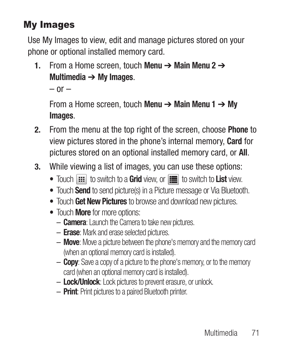 My images | Samsung SCH-R710XKBCRI User Manual | Page 75 / 150