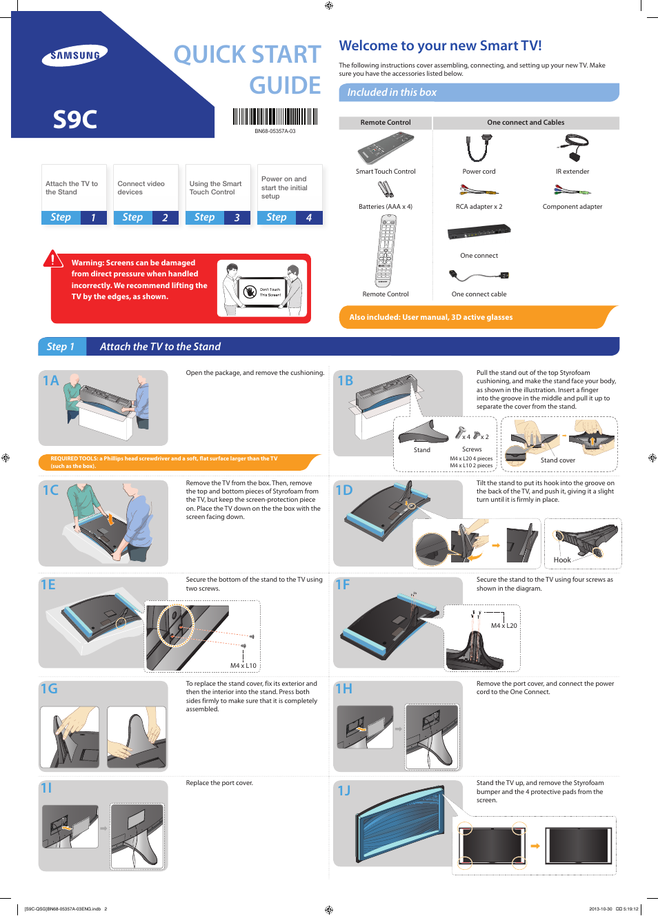 Samsung KN55S9CAFXZA User Manual | 2 pages