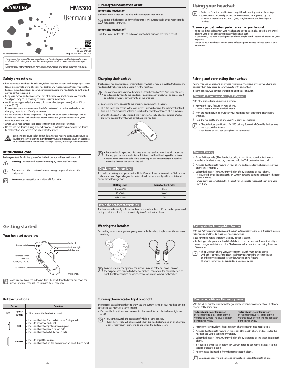 Samsung BHM3300NLACSTA User Manual | 4 pages