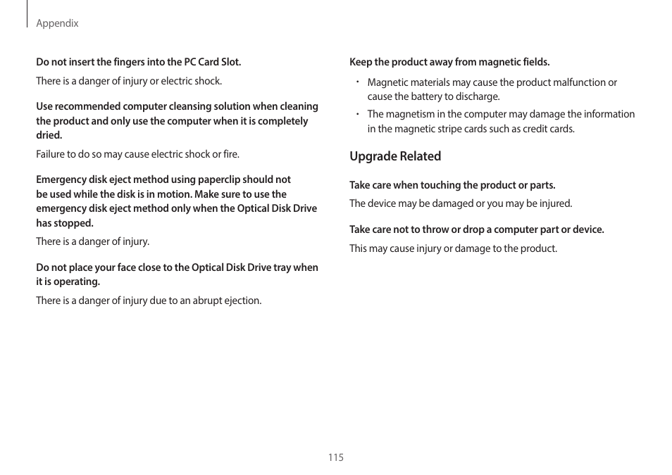 Upgrade related | Samsung NP940X3G-K03US User Manual | Page 115 / 147