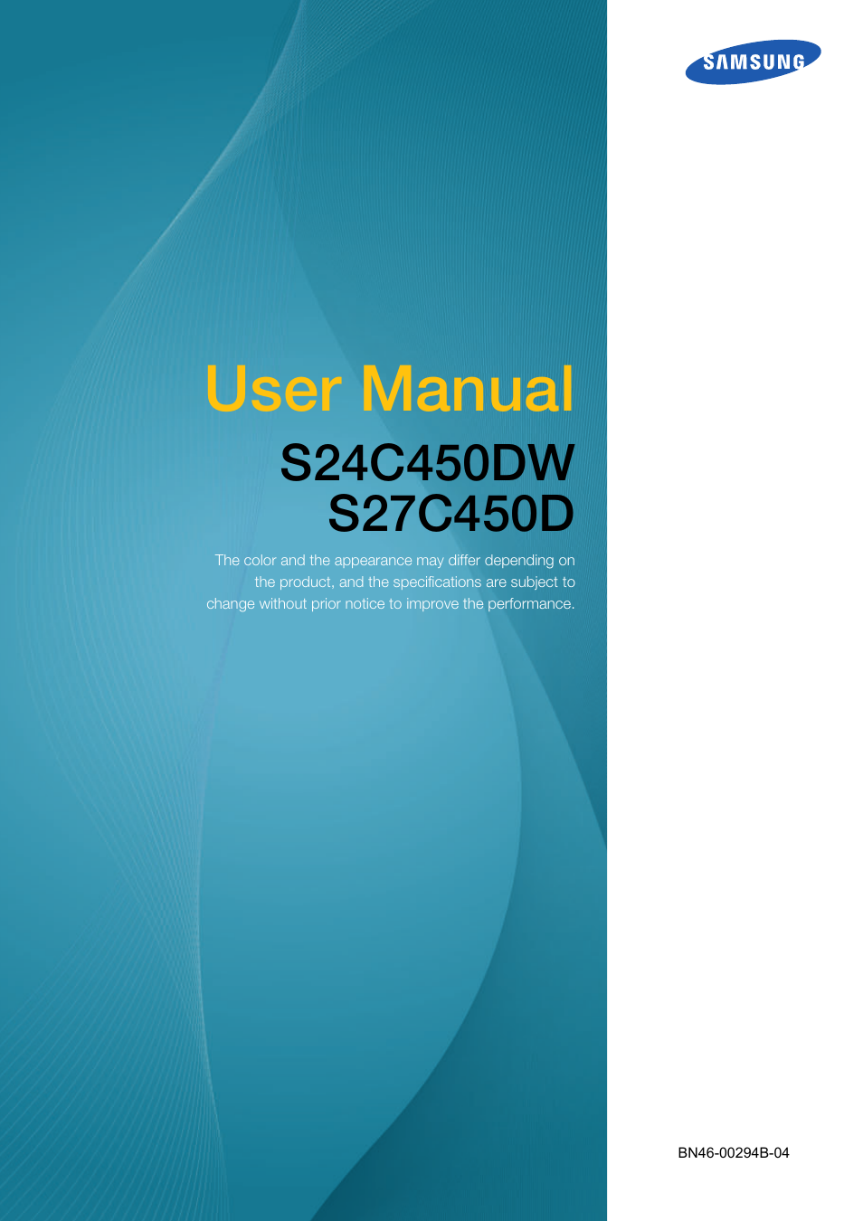 Samsung LS27C45KDSV-ZA User Manual | 96 pages