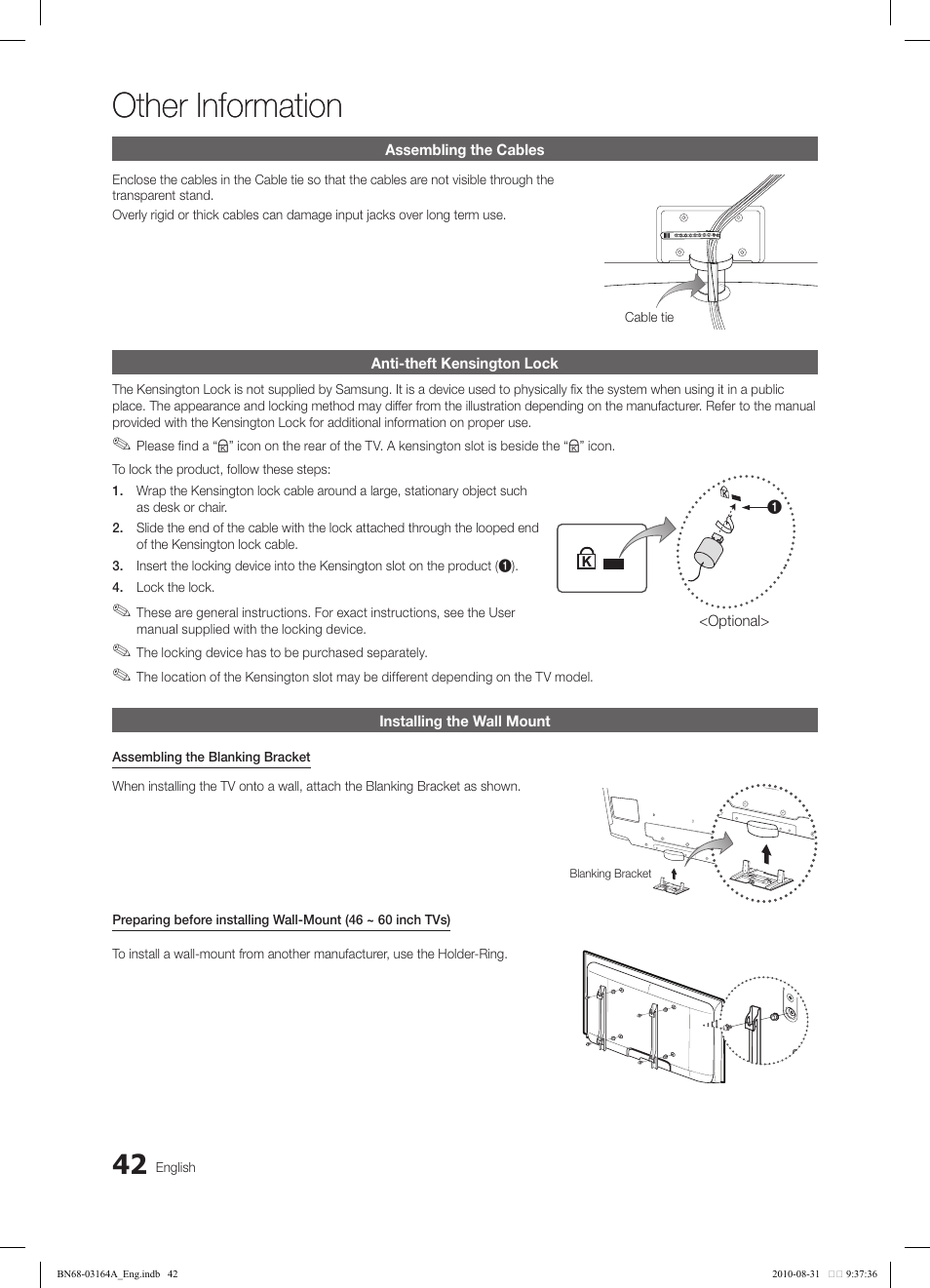 Other information | Samsung LN55C630K1FXZA User Manual | Page 42 / 52