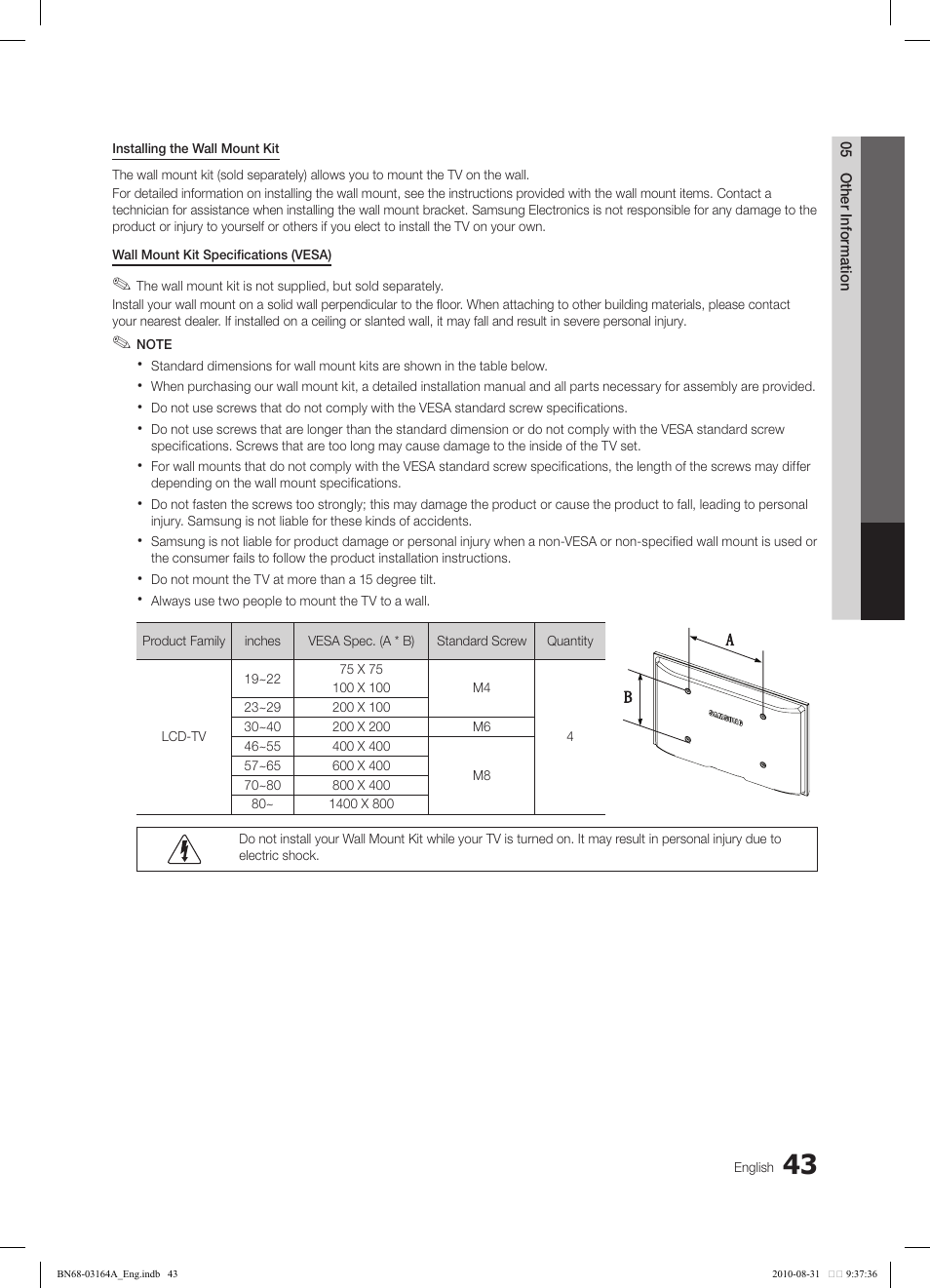 Samsung LN55C630K1FXZA User Manual | Page 43 / 52