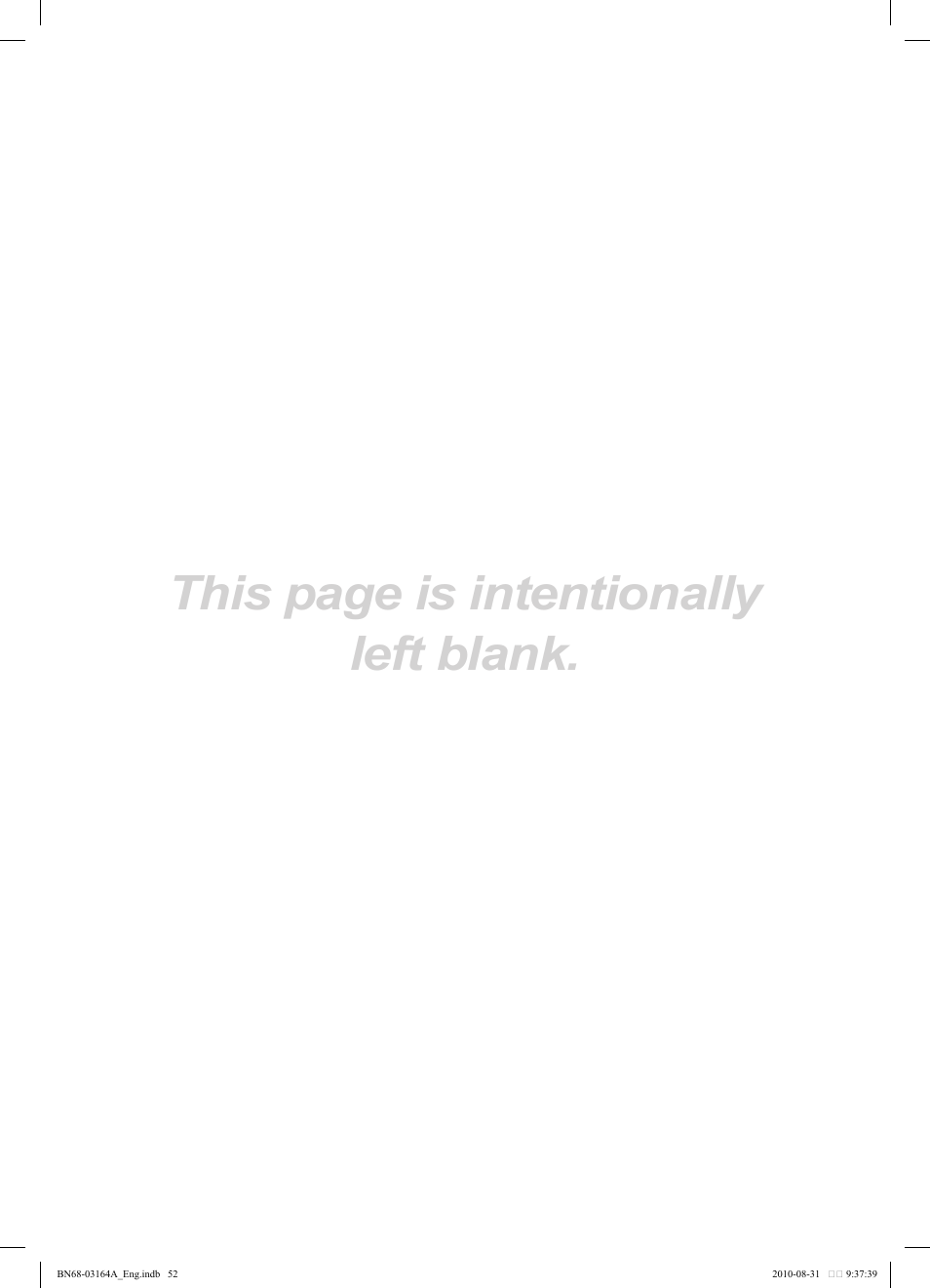 This page is intentionally left blank | Samsung LN55C630K1FXZA User Manual | Page 52 / 52