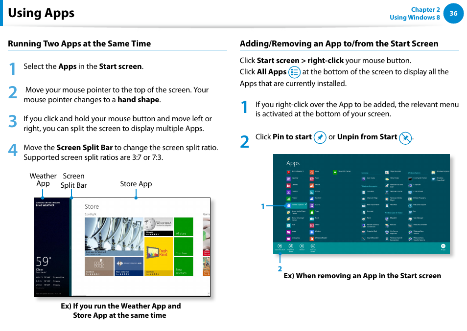 Using apps | Samsung DP500A2D-K01UB User Manual | Page 37 / 136