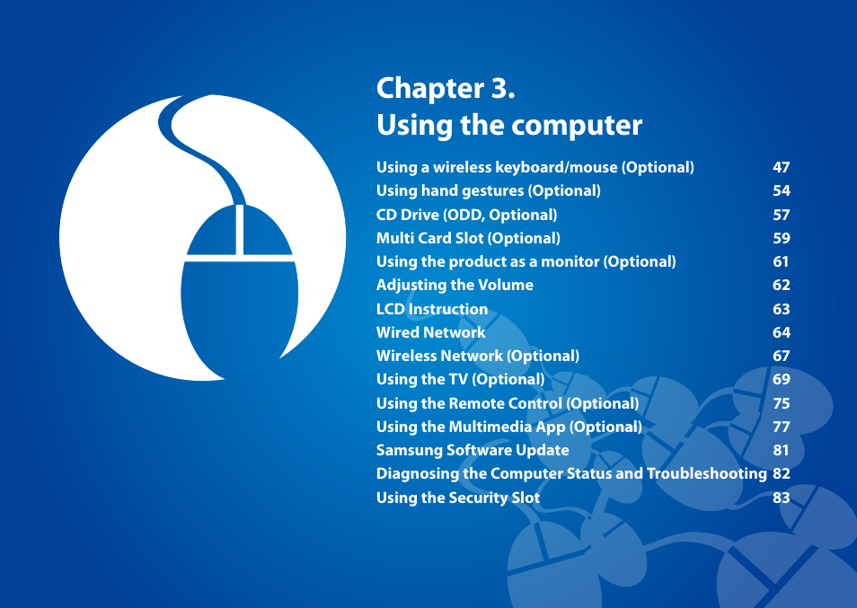 Chapter 3. using the computer | Samsung DP500A2D-K01UB User Manual | Page 47 / 136