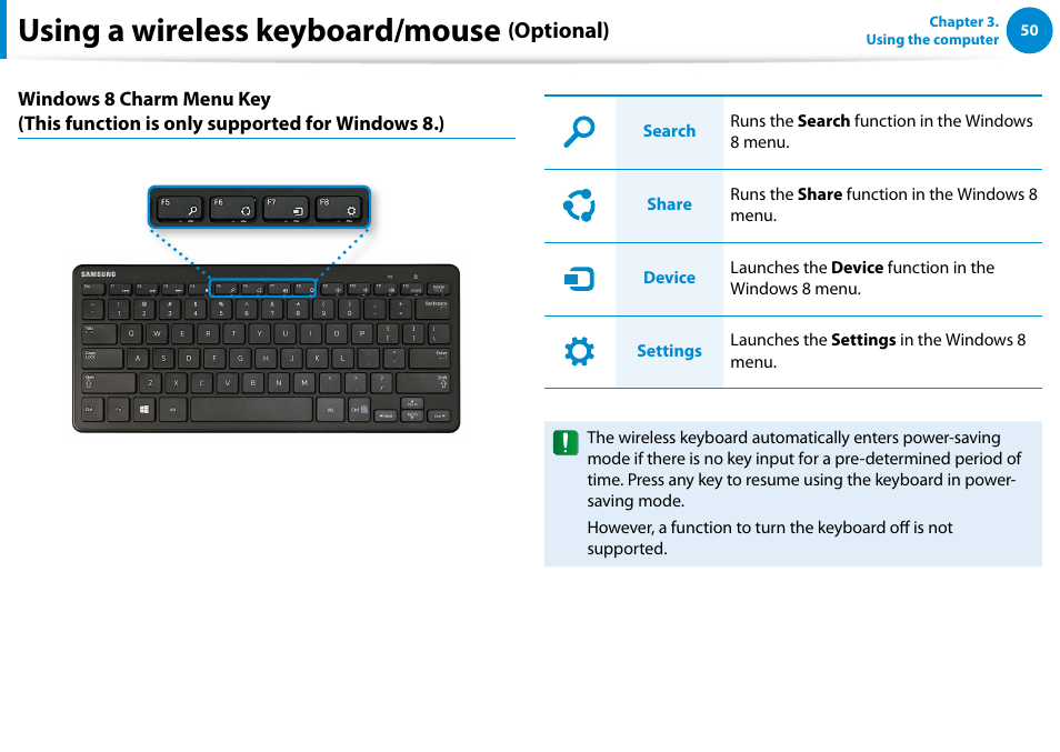 Using a wireless keyboard/mouse, Optional) | Samsung DP500A2D-K01UB User Manual | Page 51 / 136