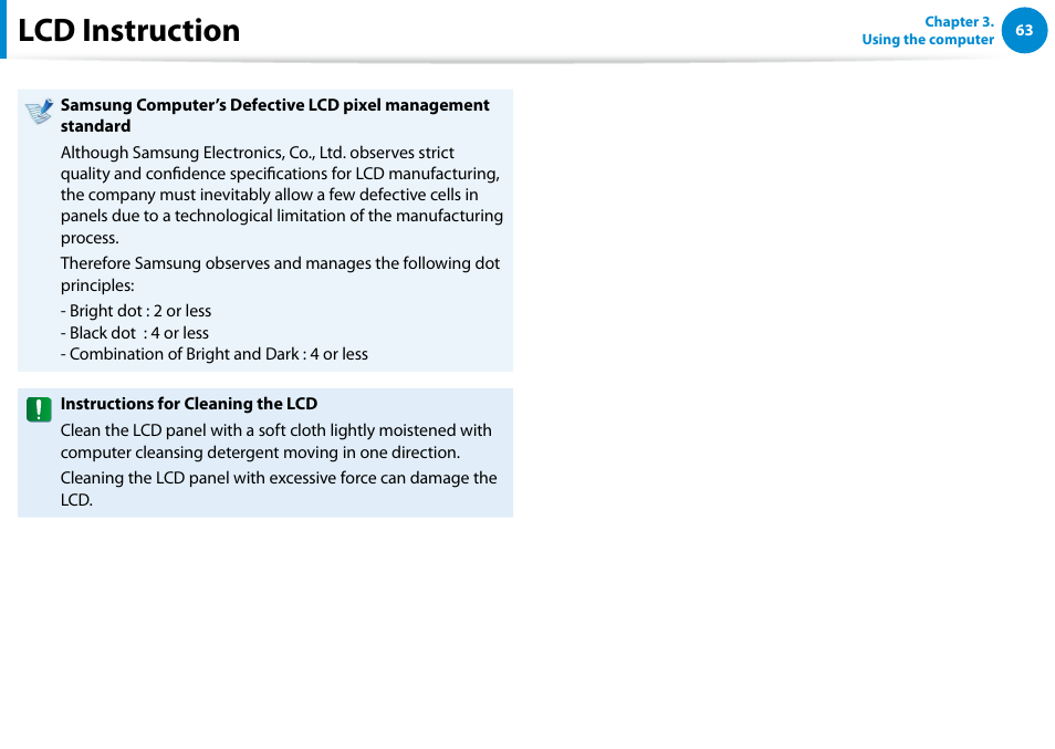 Lcd instruction | Samsung DP500A2D-K01UB User Manual | Page 64 / 136