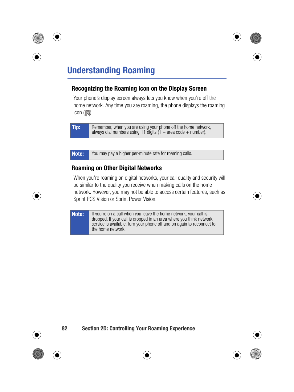 Understanding roaming | Samsung SPH-M500BKMEID User Manual | Page 106 / 258