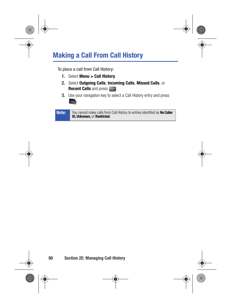 Making a call from call history | Samsung SPH-M500BKMEID User Manual | Page 114 / 258