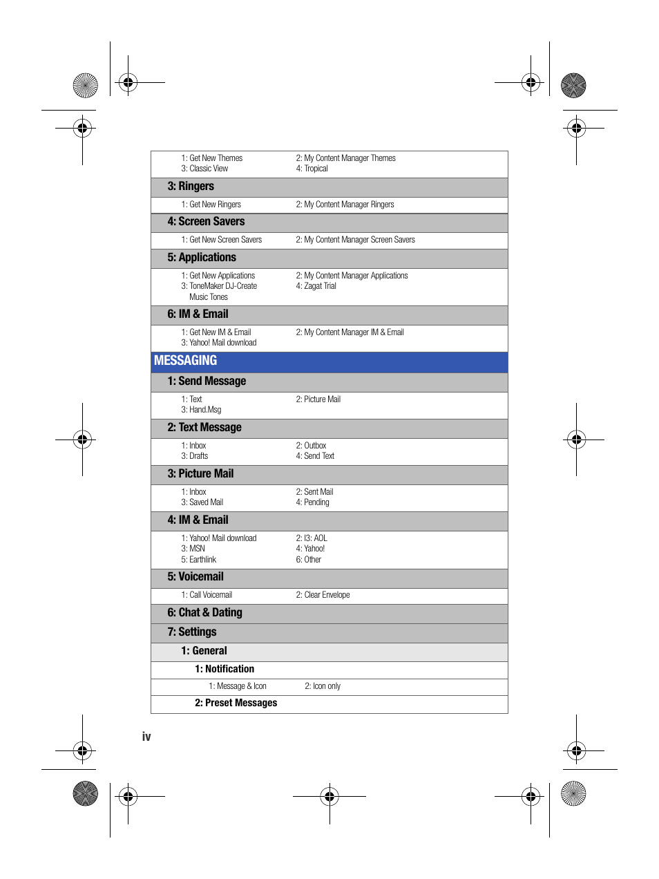 Messaging | Samsung SPH-M500BKMEID User Manual | Page 12 / 258