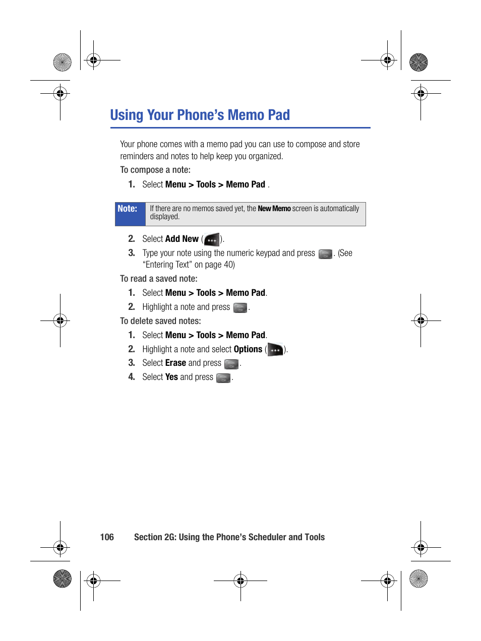 Using your phone’s memo pad | Samsung SPH-M500BKMEID User Manual | Page 130 / 258