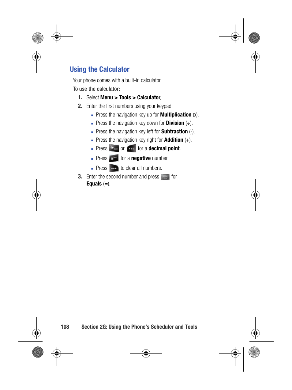 Using the calculator | Samsung SPH-M500BKMEID User Manual | Page 132 / 258