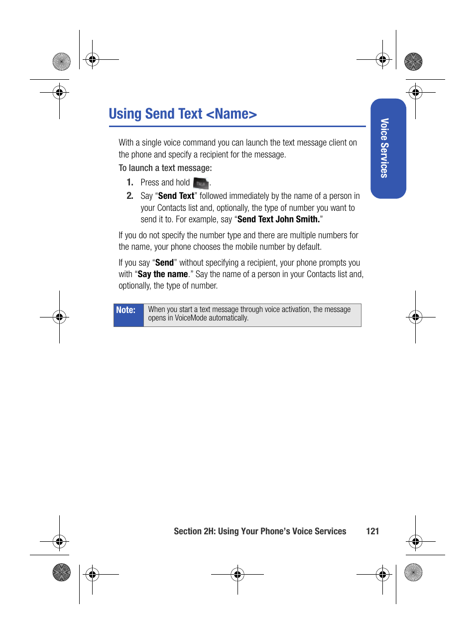 Using send text <name | Samsung SPH-M500BKMEID User Manual | Page 145 / 258
