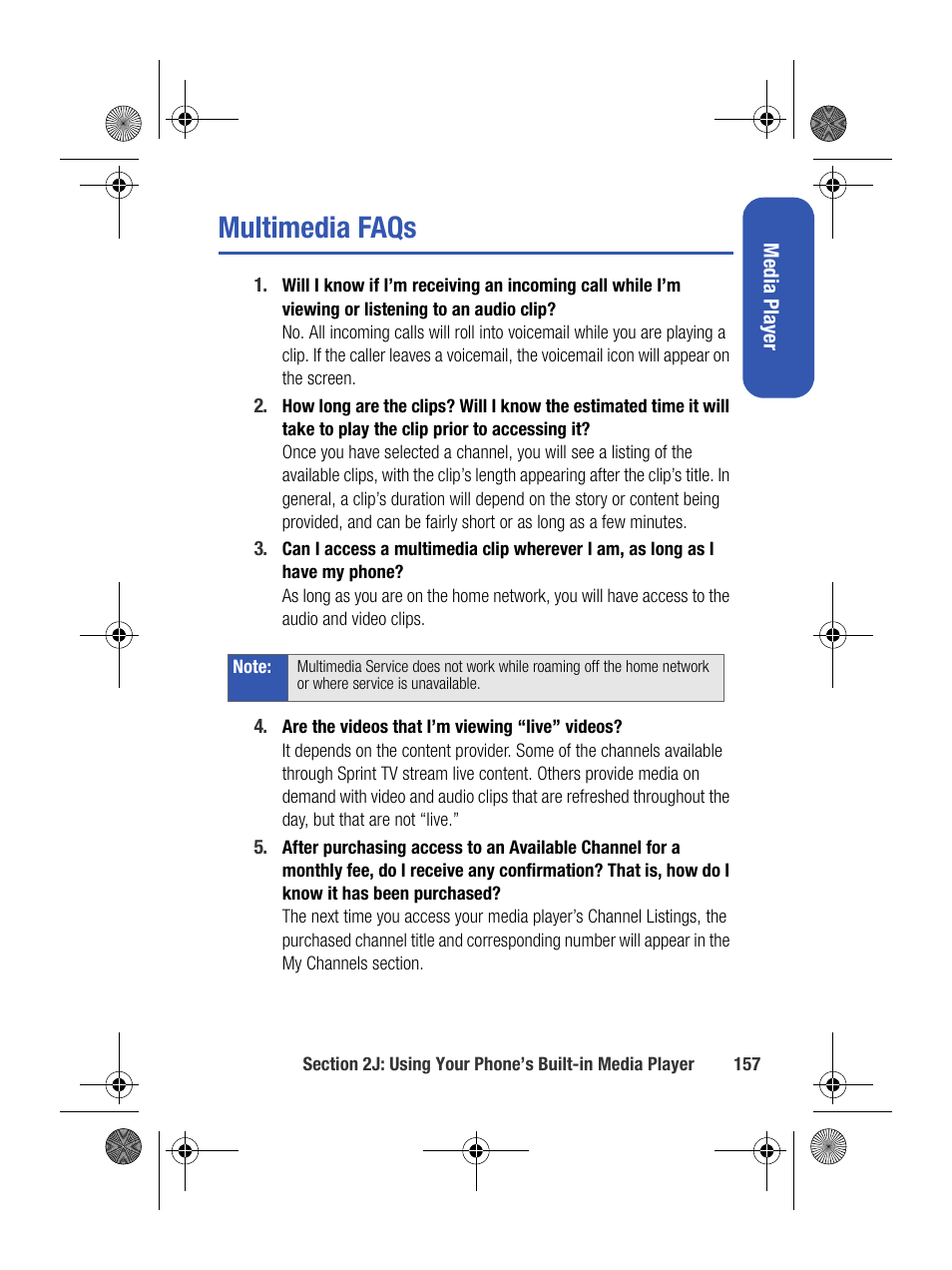 Multimedia faqs | Samsung SPH-M500BKMEID User Manual | Page 181 / 258