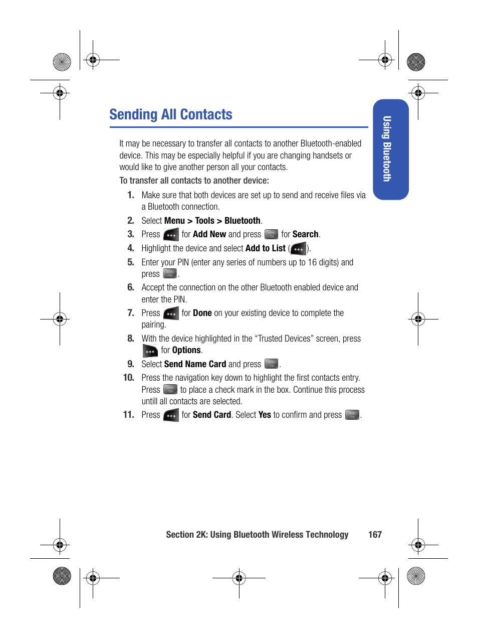 Sending all contacts | Samsung SPH-M500BKMEID User Manual | Page 191 / 258