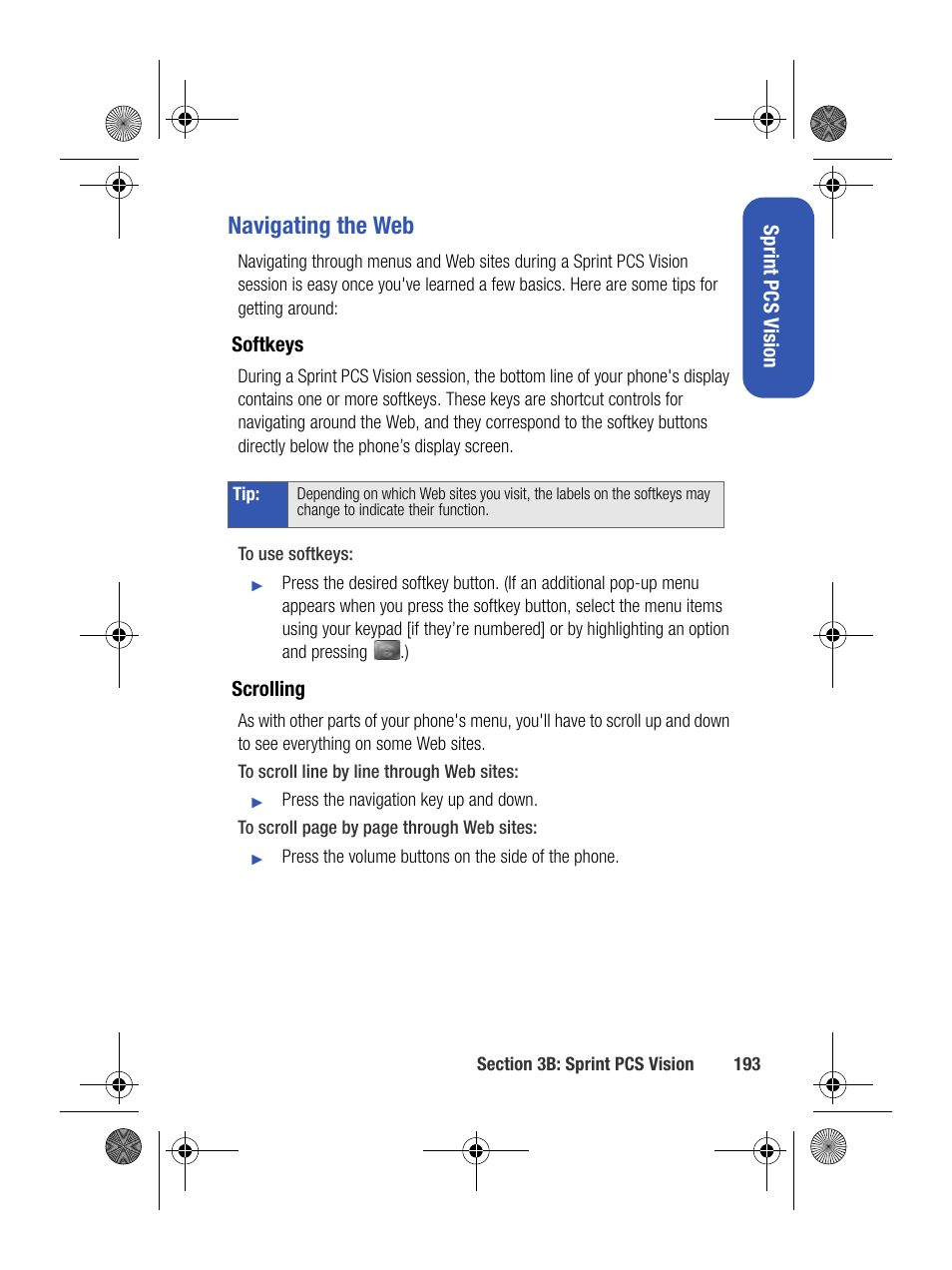 Navigating the web | Samsung SPH-M500BKMEID User Manual | Page 217 / 258