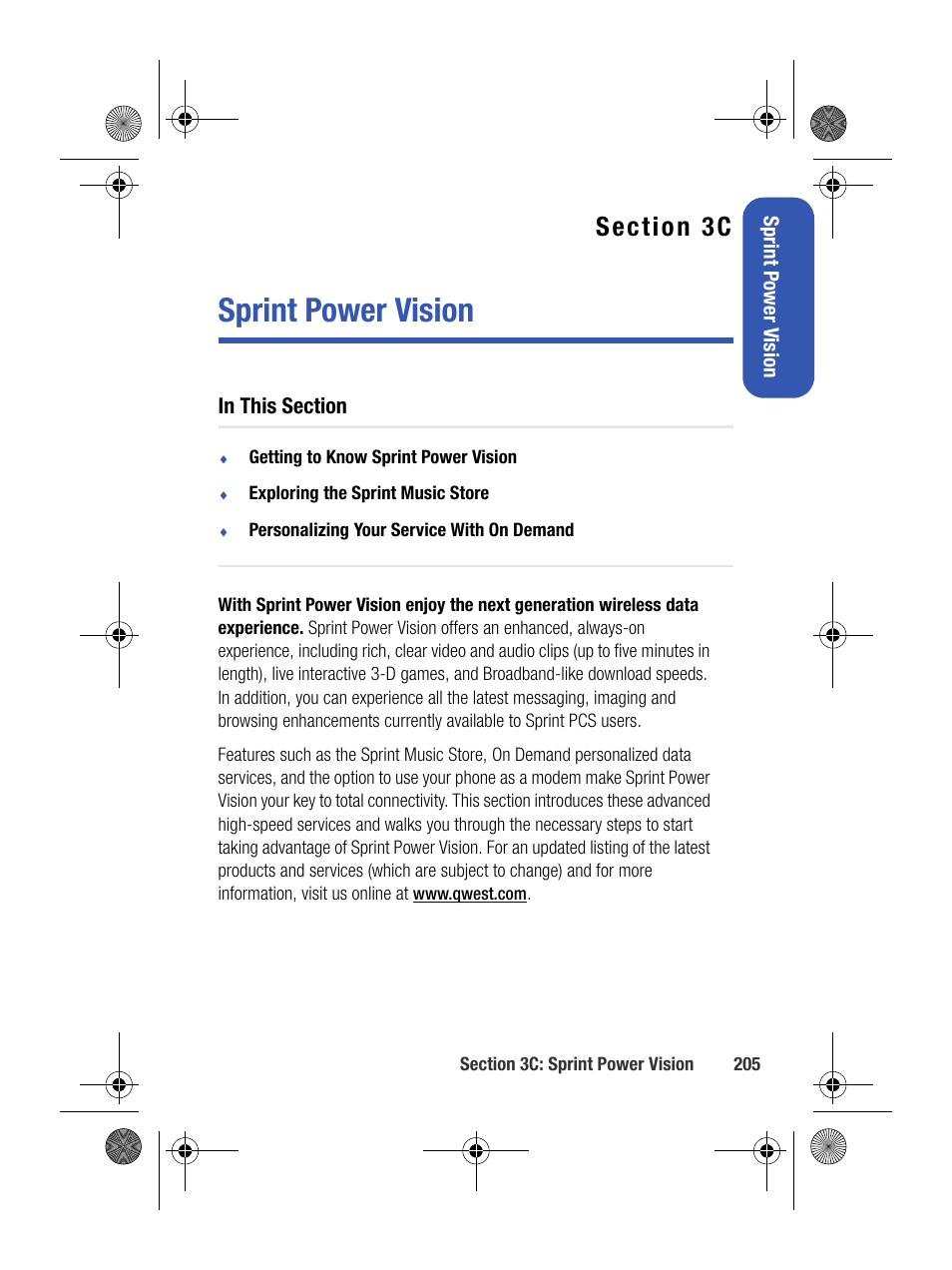 Sprint power vision, 3c. sprint power vision | Samsung SPH-M500BKMEID User Manual | Page 229 / 258