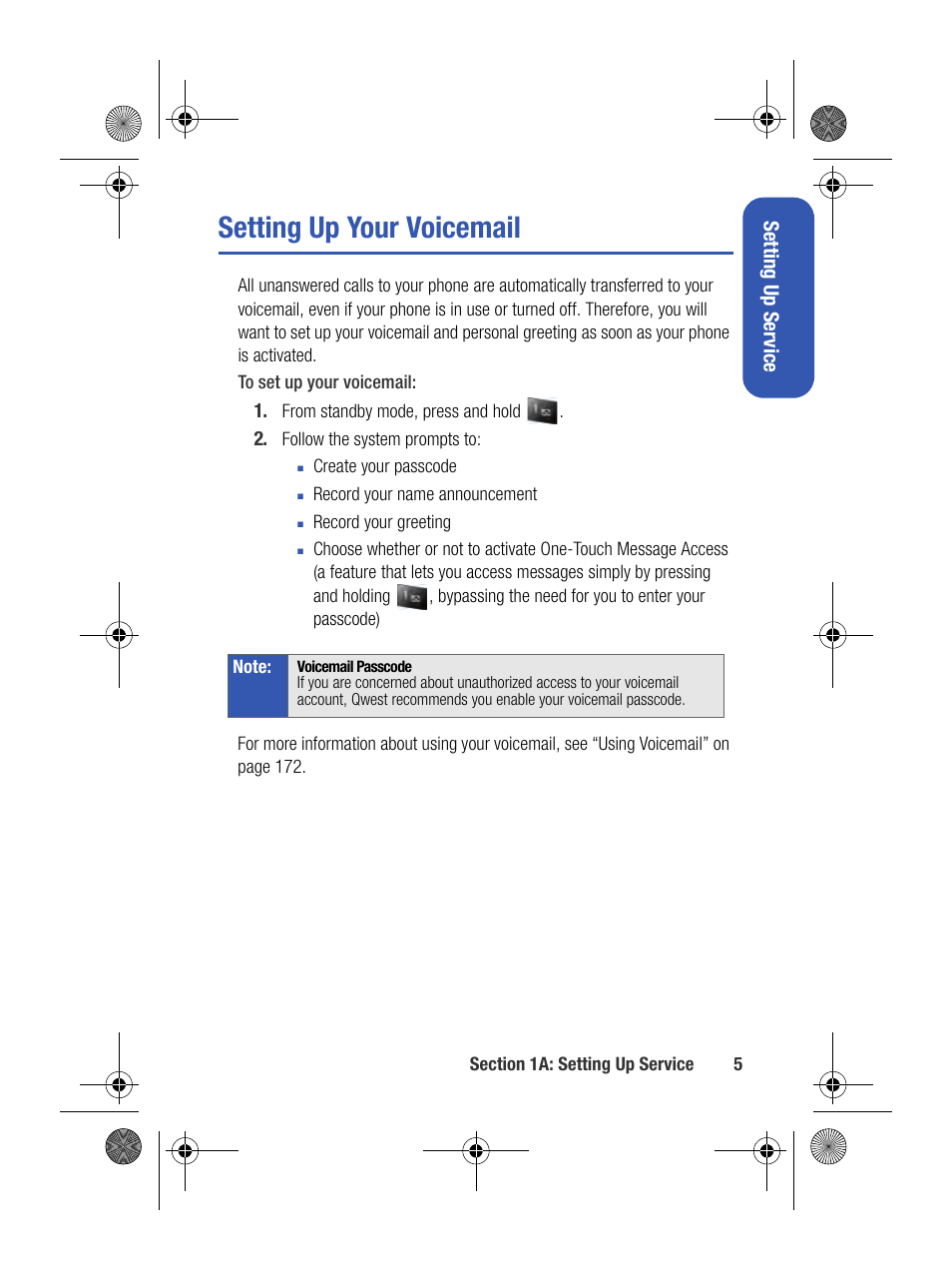 Setting up your voicemail | Samsung SPH-M500BKMEID User Manual | Page 29 / 258