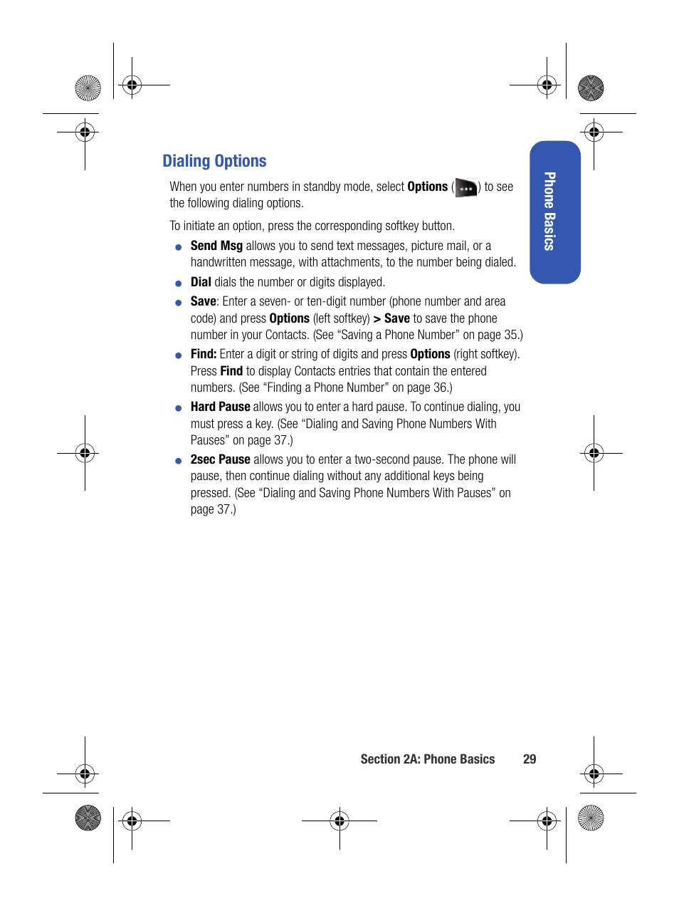 Dialing options, Phone basics | Samsung SPH-M500BKMEID User Manual | Page 53 / 258