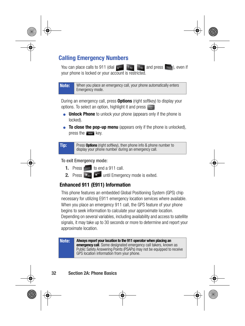 Calling emergency numbers | Samsung SPH-M500BKMEID User Manual | Page 56 / 258