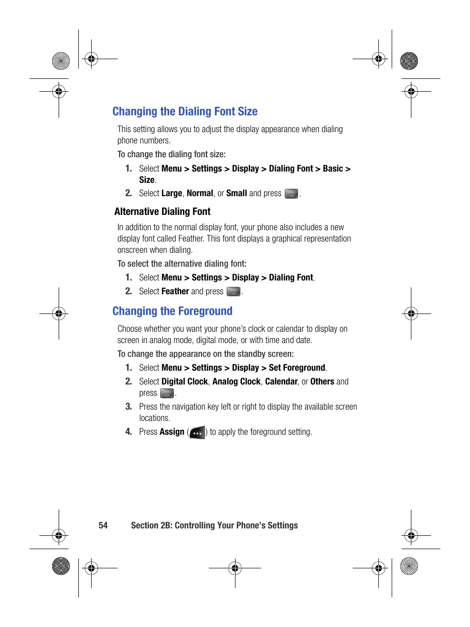 Changing the dialing font size, Changing the foreground | Samsung SPH-M500BKMEID User Manual | Page 78 / 258