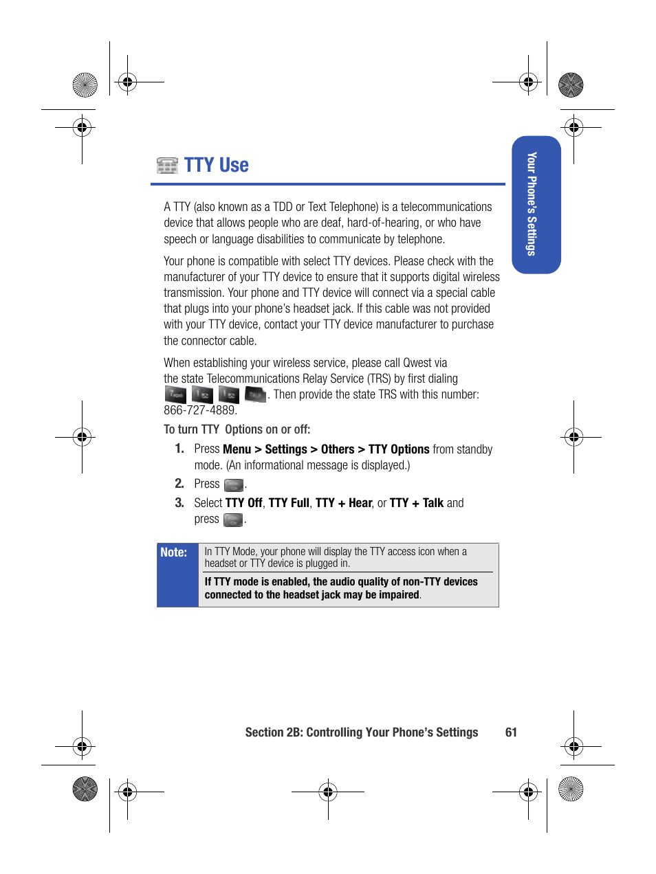 Tty use | Samsung SPH-M500BKMEID User Manual | Page 85 / 258