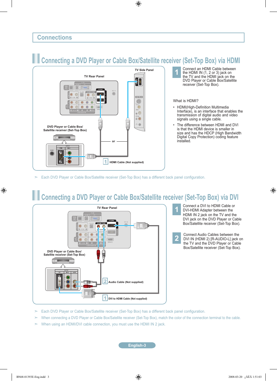 Connections | Samsung LN32A540P2DXZA User Manual | Page 3 / 12