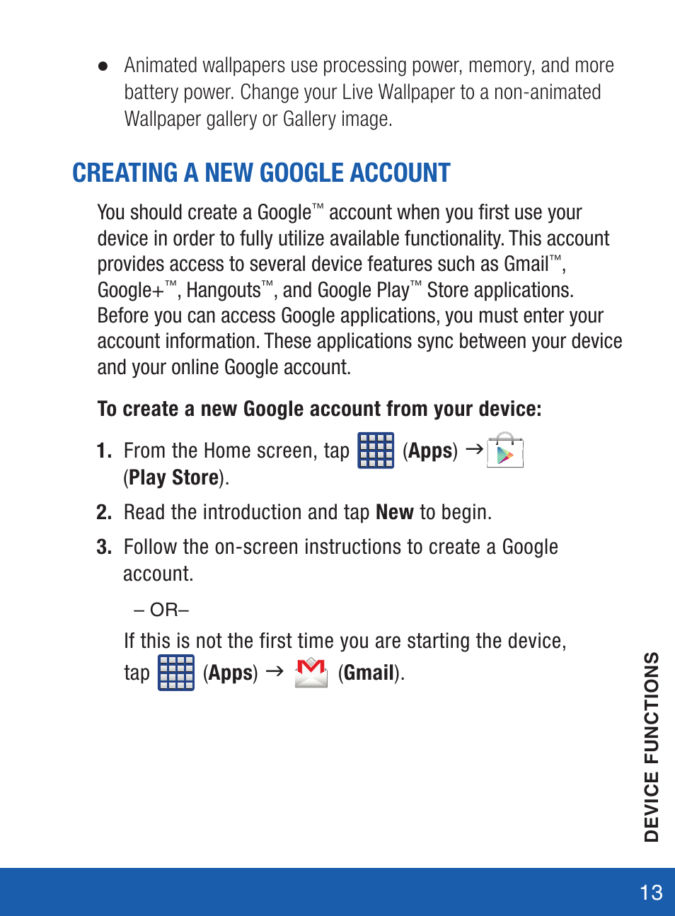 Creating a new google account | Samsung SM-S975LZKATFN User Manual | Page 14 / 36