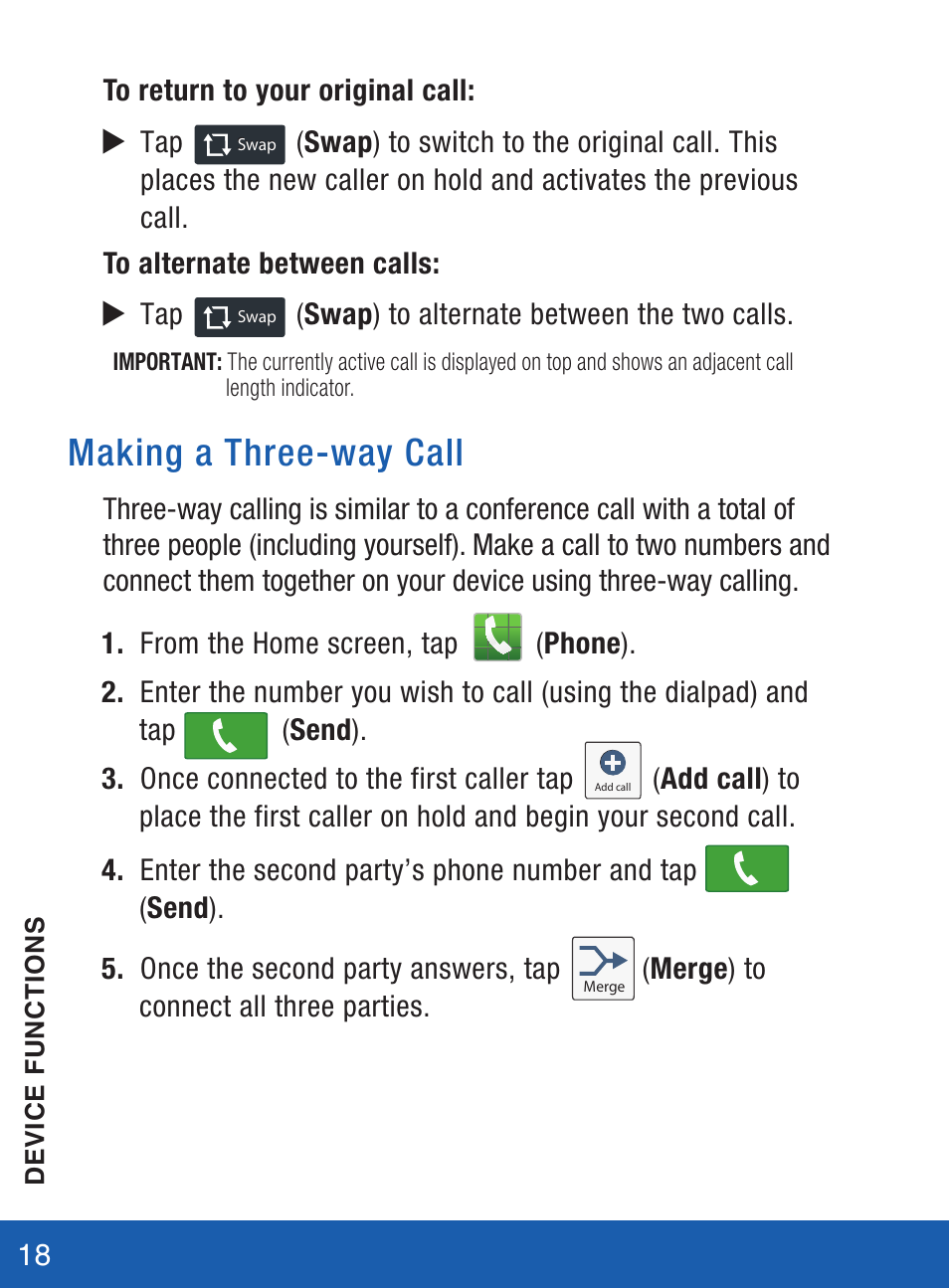 Making a three-way call | Samsung SM-S975LZKATFN User Manual | Page 19 / 36