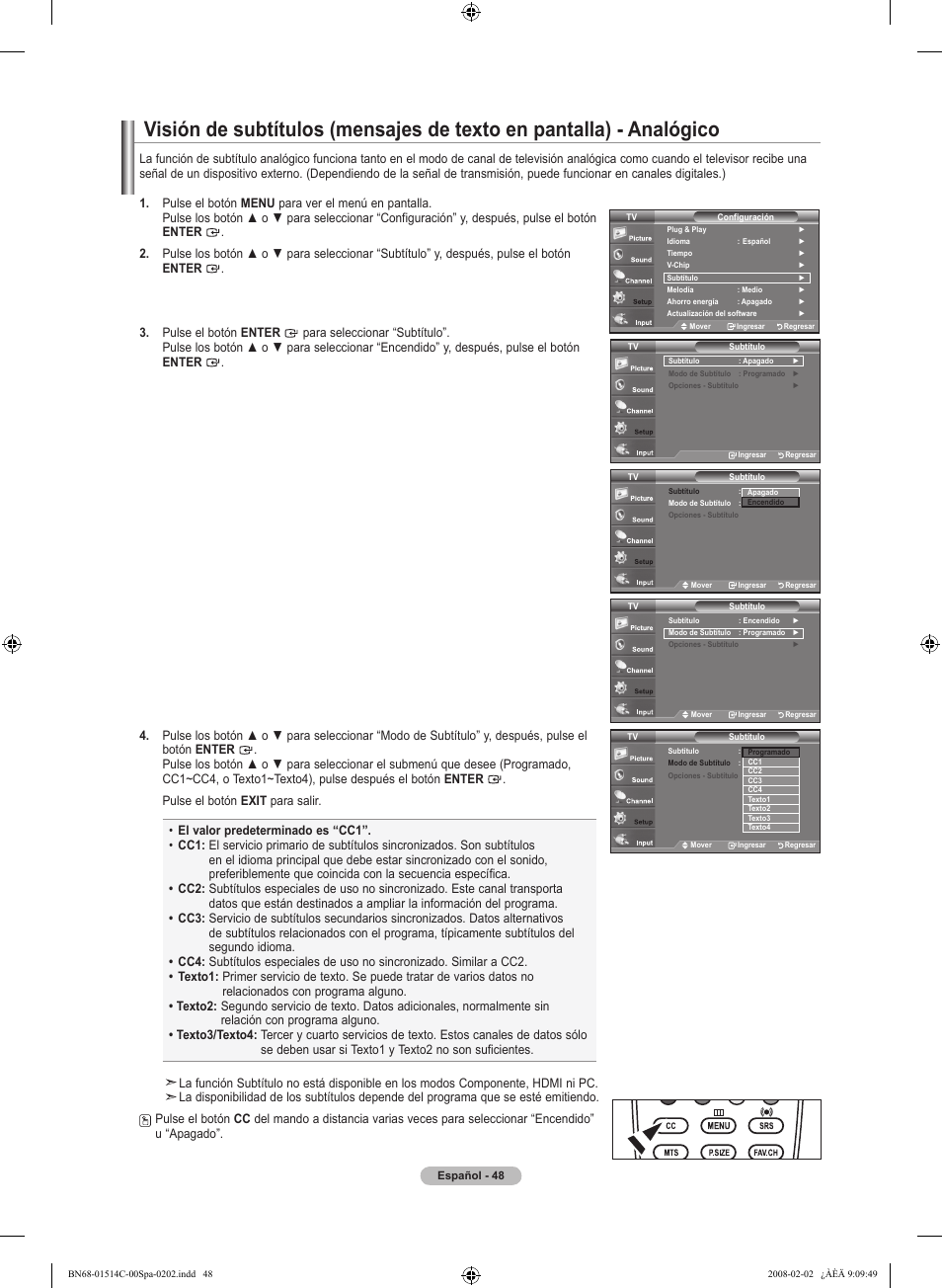 Samsung LN19A331J1DXZA User Manual | Page 110 / 121