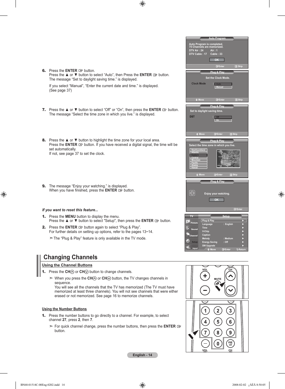 Changing channels | Samsung LN19A331J1DXZA User Manual | Page 16 / 121