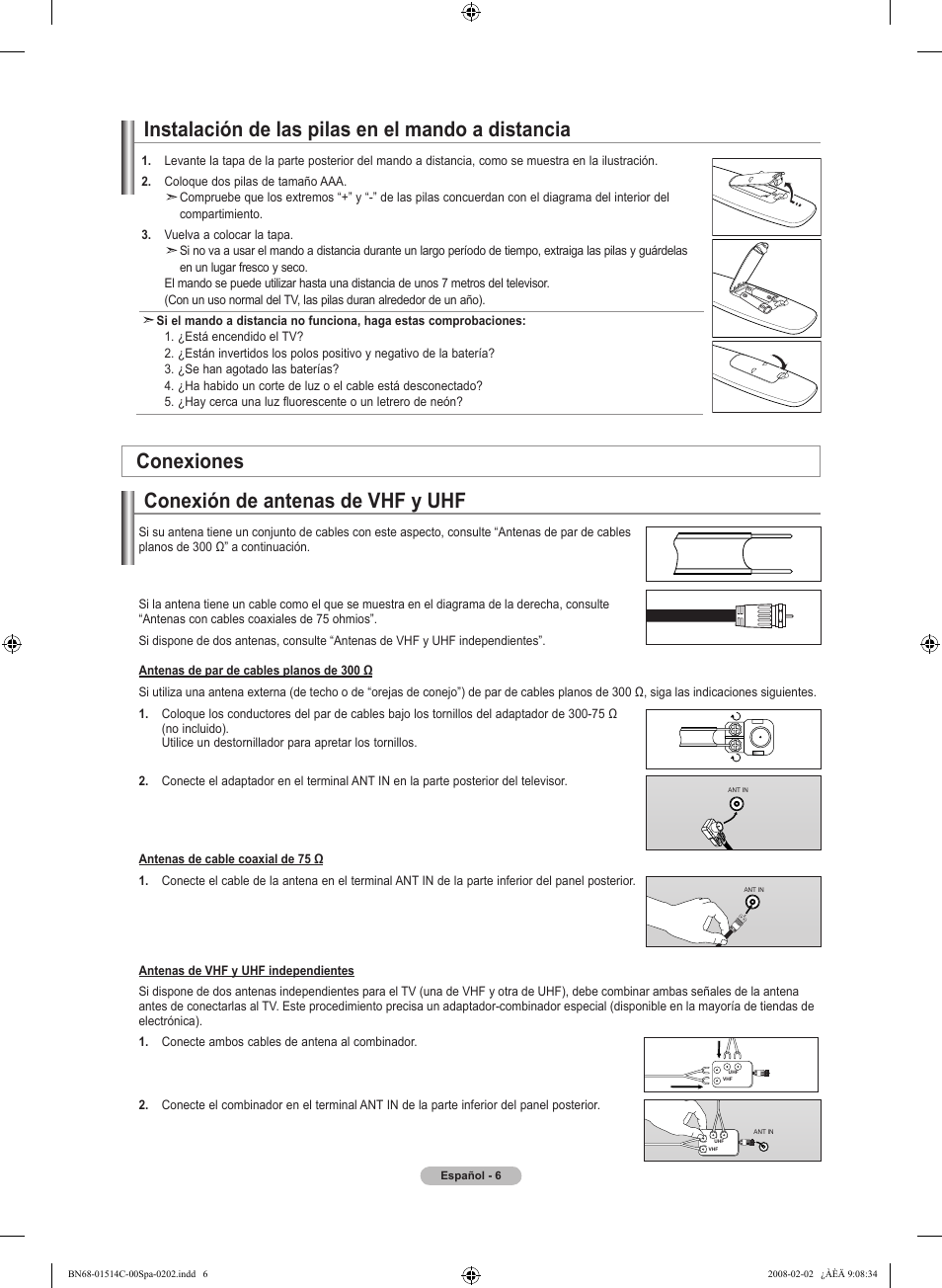 Conexiones | Samsung LN19A331J1DXZA User Manual | Page 68 / 121