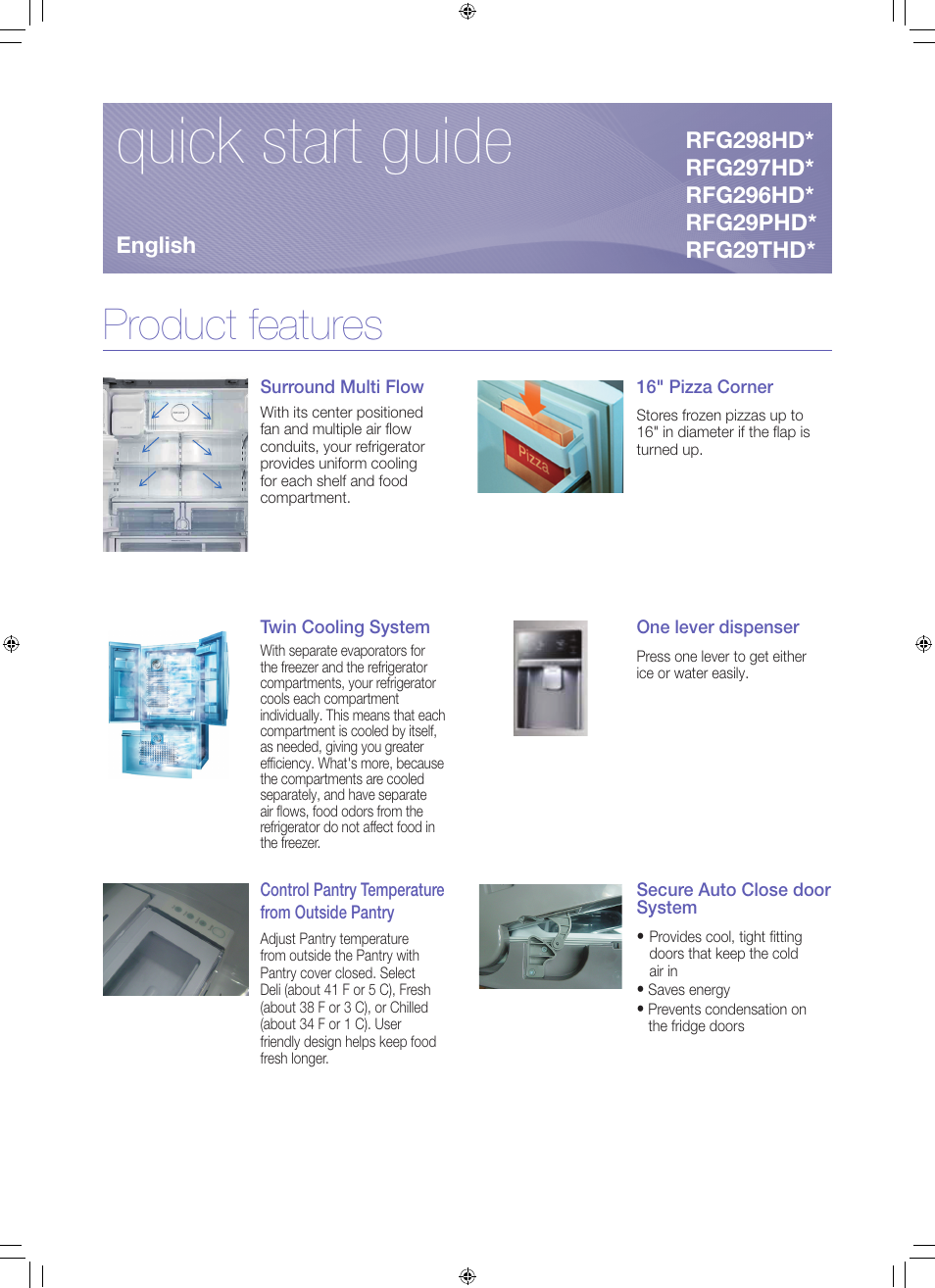 Samsung RFG296HDWP-XAA User Manual | 8 pages