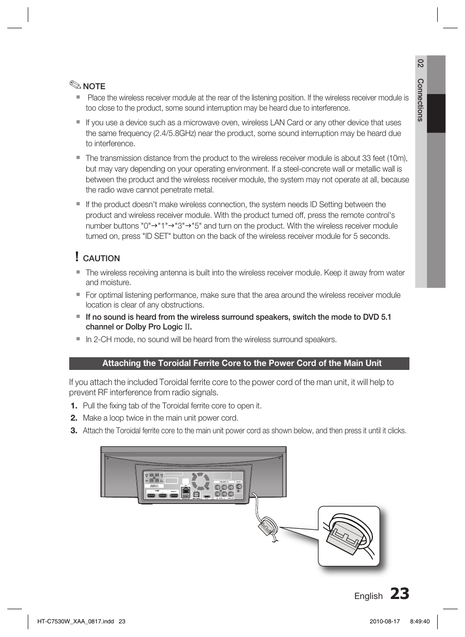 Samsung HT-C7530W-XAA User Manual | Page 23 / 72