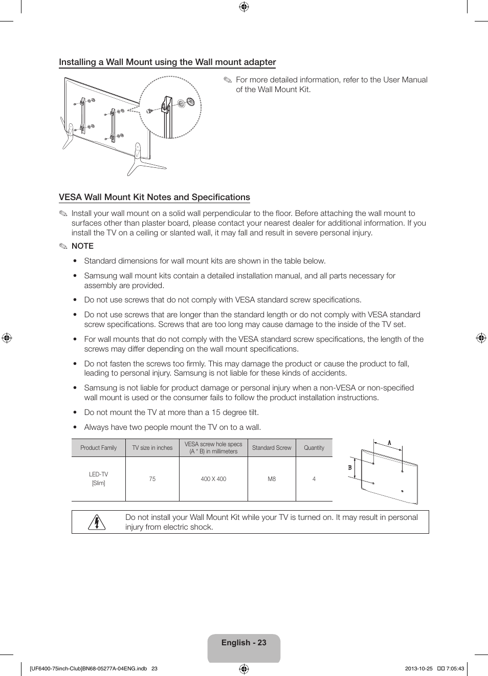Samsung UN75F6400CFXZA User Manual | Page 23 / 34