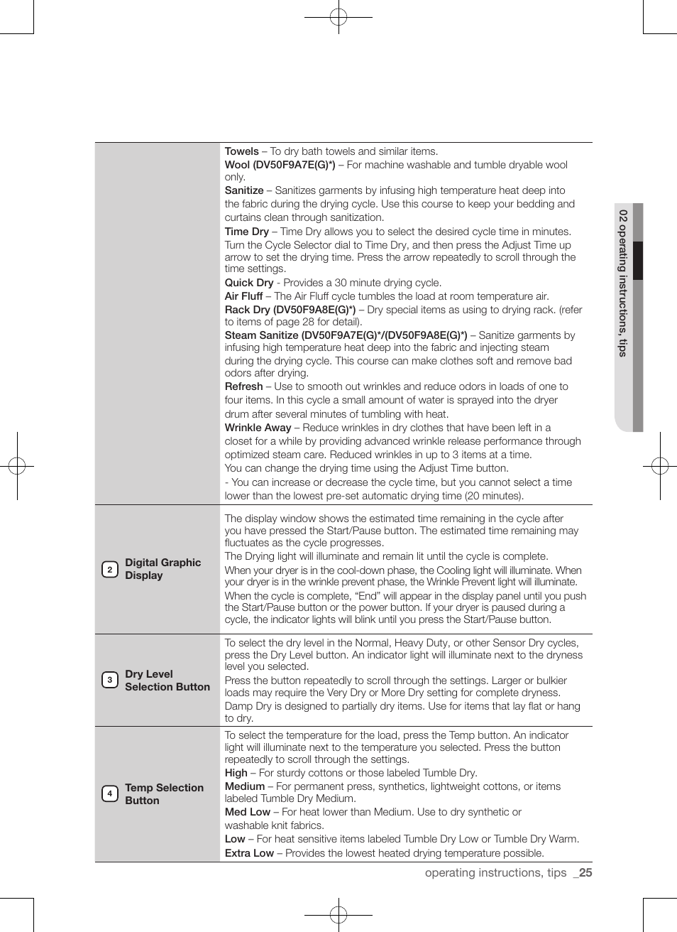 Samsung DV50F9A7GVP-A2 User Manual | Page 25 / 132