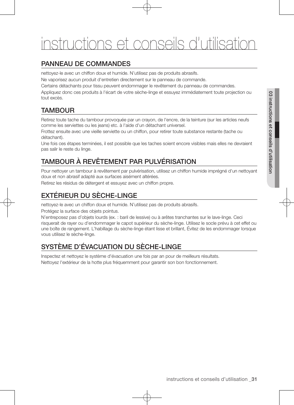 Instructions et conseils d’utilisation | Samsung DV50F9A7GVP-A2 User Manual | Page 75 / 132