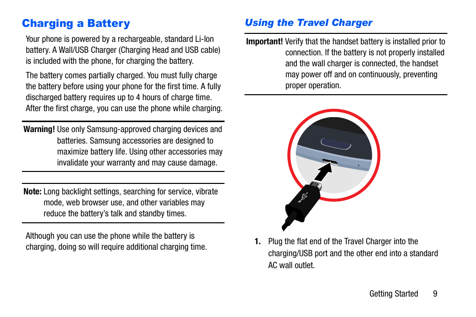 Charging a battery | Samsung SCH-I535MBPVZW User Manual | Page 16 / 179