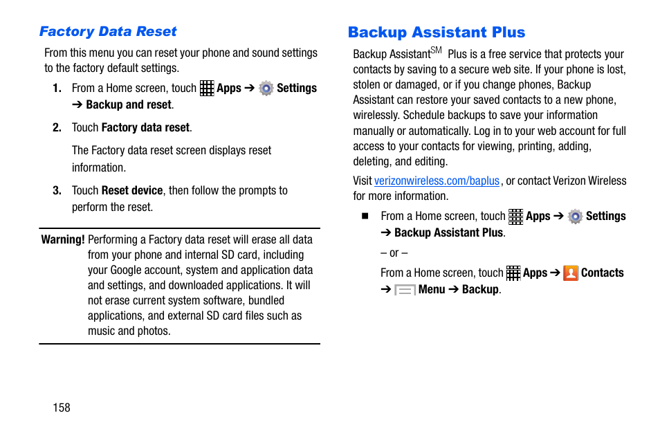 Backup assistant plus | Samsung SCH-I535MBPVZW User Manual | Page 165 / 179
