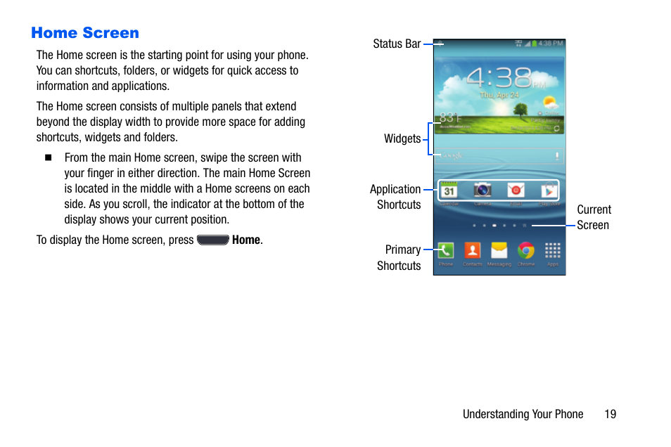 Home screen | Samsung SCH-I535MBPVZW User Manual | Page 26 / 179
