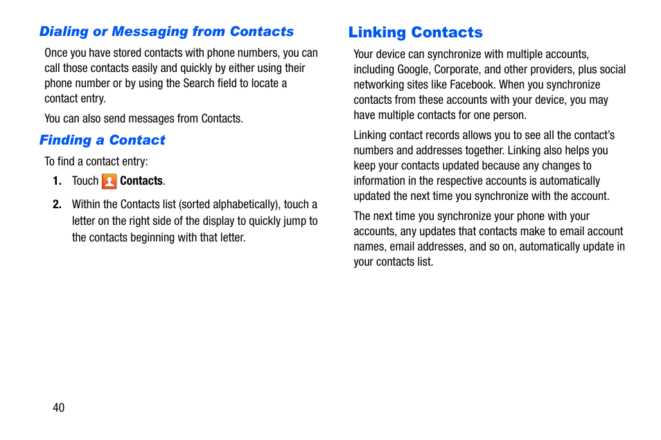 Linking contacts | Samsung SCH-I535MBPVZW User Manual | Page 47 / 179