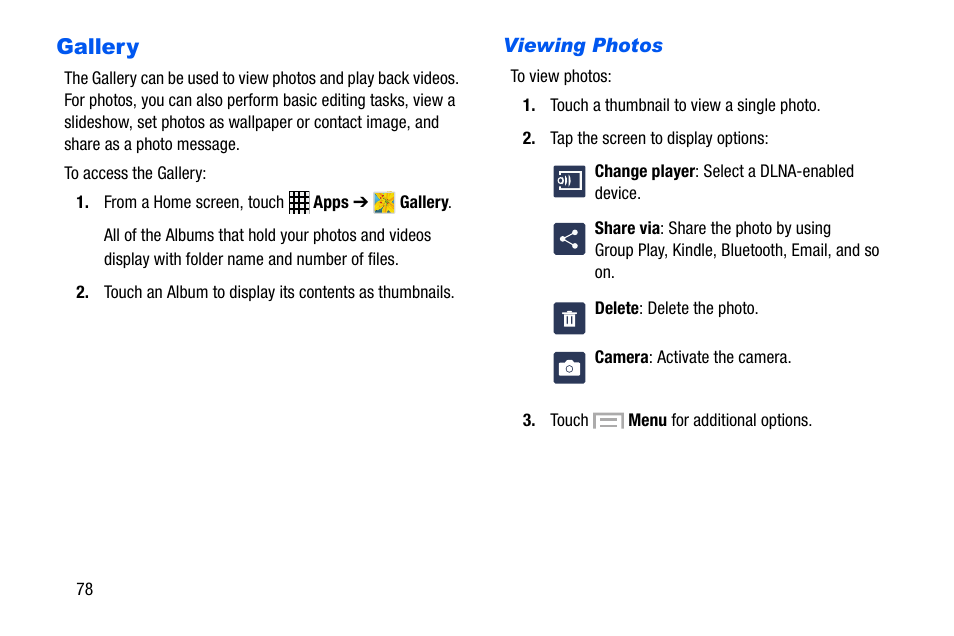 Gallery | Samsung SCH-I535MBPVZW User Manual | Page 85 / 179