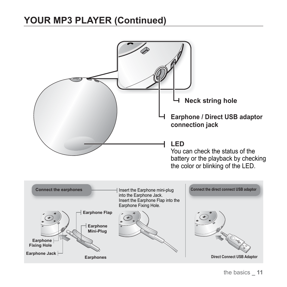 Your mp3 player (continued) | Samsung YP-S2QU-XAA User Manual | Page 11 / 38