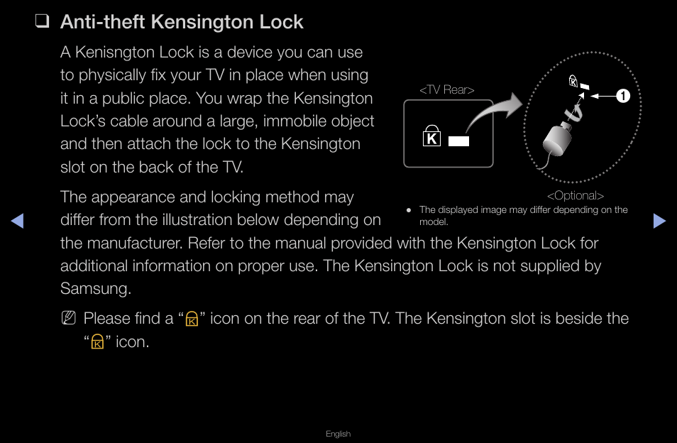 Anti-theft kensington lock | Samsung LT23A350ND-ZA User Manual | Page 152 / 155